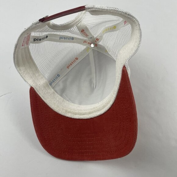 Pistil Trucker Hat Adult Snapback Corduroy Mesh Back Cotton Blend Red White - Picture 7 of 9